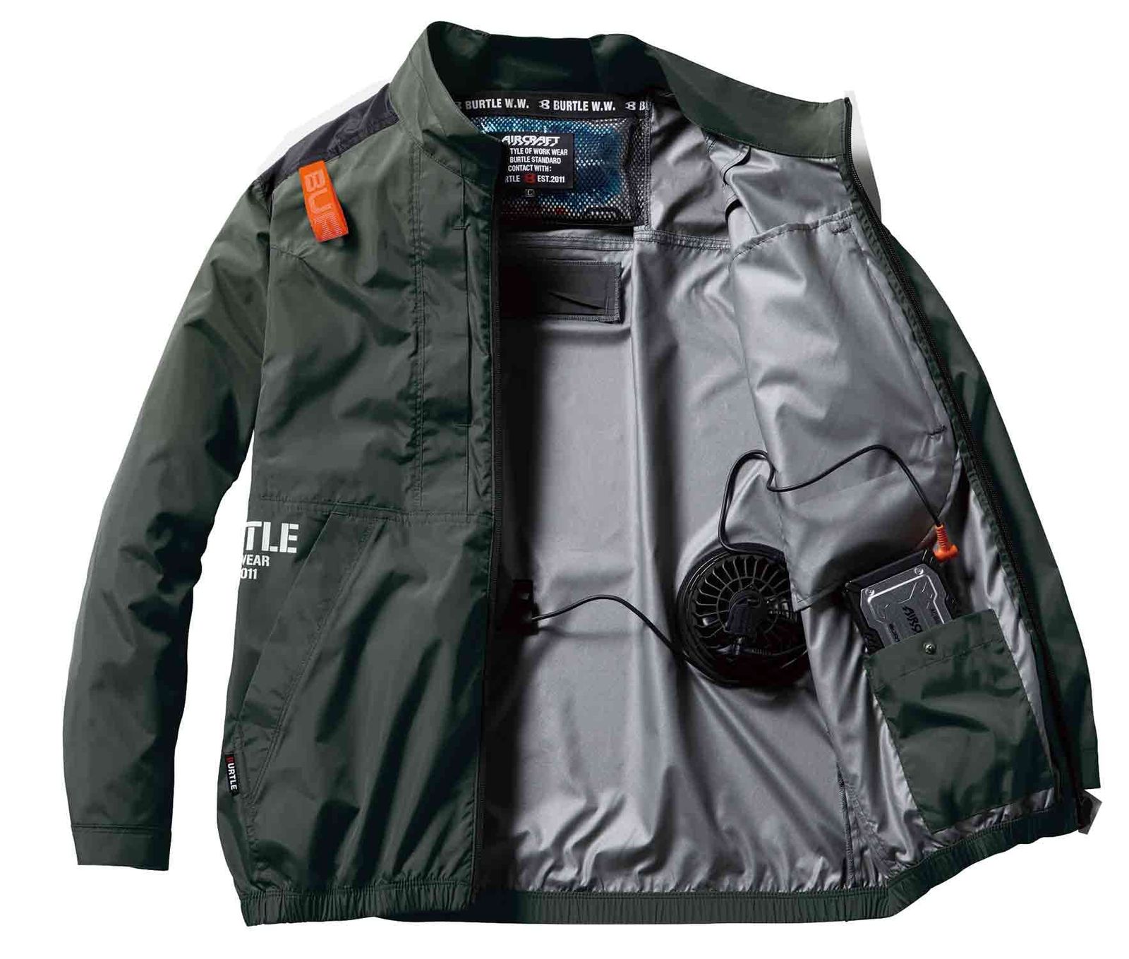 BURTLE バートル 春夏用 エアークラフト 長袖ブルゾン ユニセックス ミルスグリーン AC 2011 14 XL