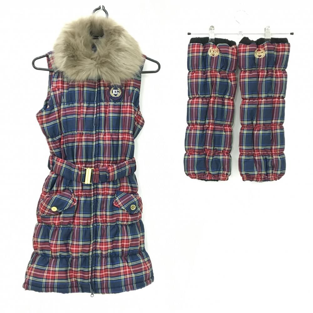 超 キスオンザグリーン 2点セット 中綿ワンピース×レッグウォーマー ネイビー レディース 1 S ゴルフウェア kiss on the green