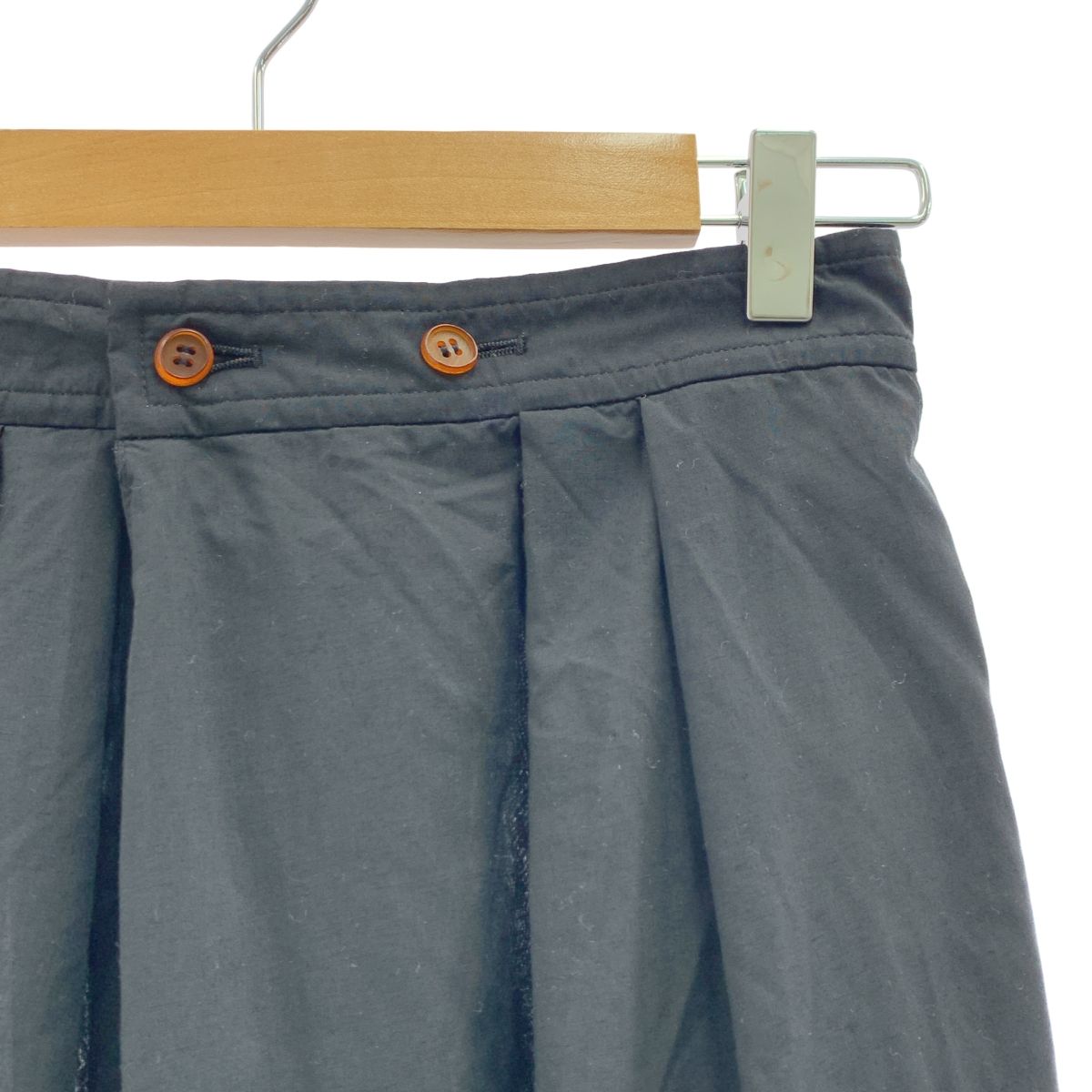 COMME des GARCONS COMME des GARCONS コムコム 2016SS 特殊加工 2タック バックギャザー ワイドパンツ XS ブラック レディース