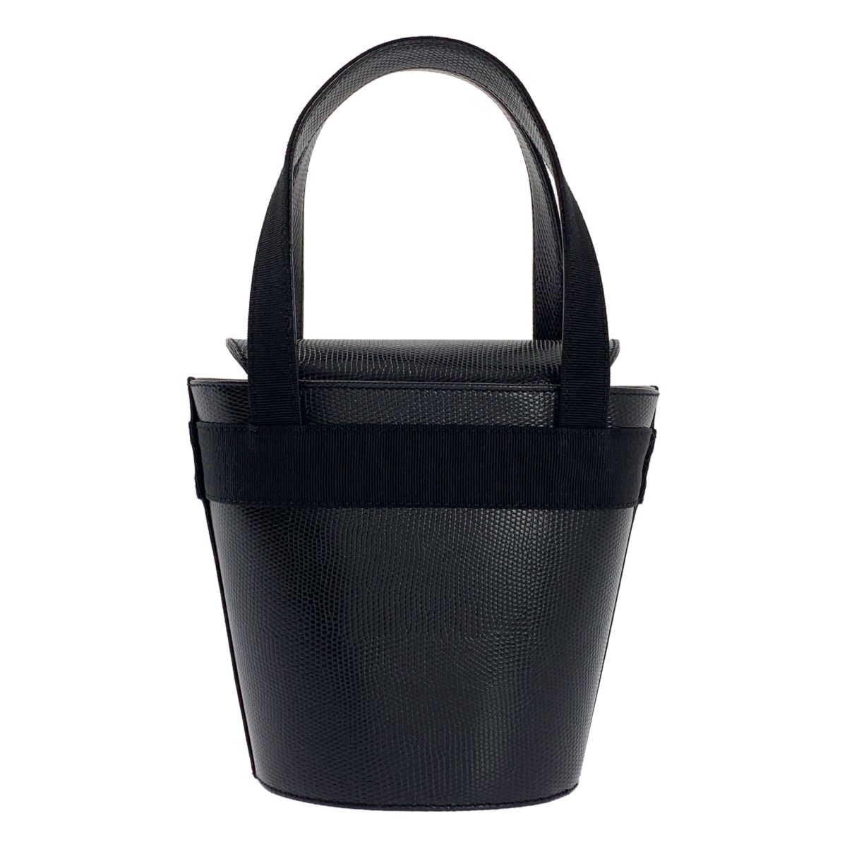 Salvatore Ferragamo サルヴァトーレフェラガモ レザー ヴァラリボン バケツ ハンド バッグ ロゴ総裏地 ブラック レディース