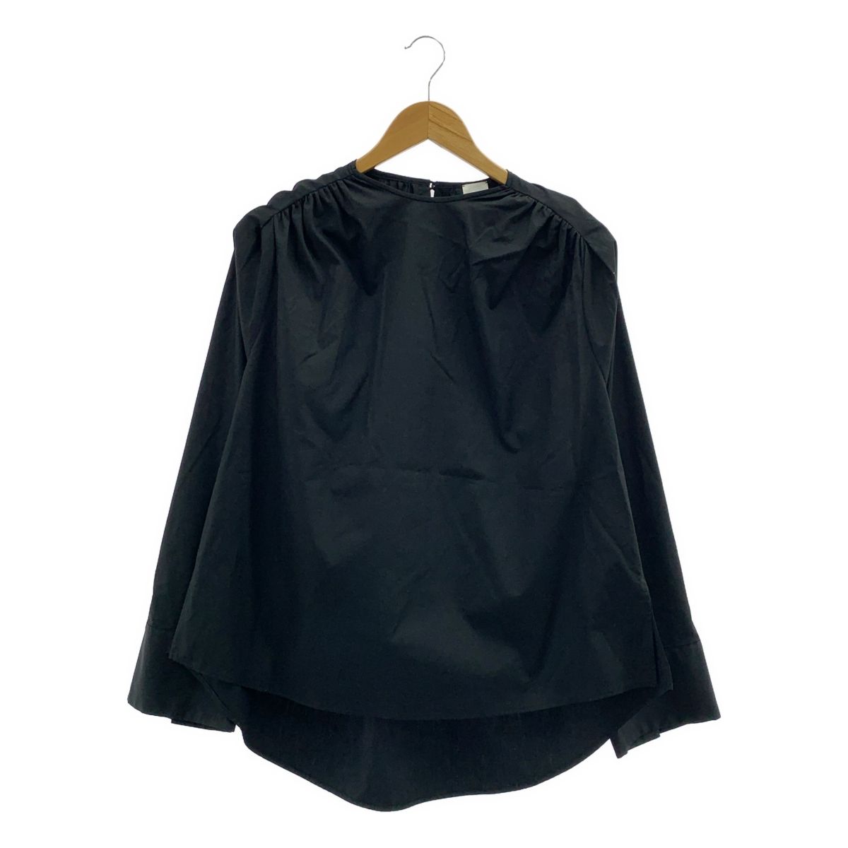 deres デレス cotton drape blouse コットン プルオーバーブラウス シャツ F ブラック レディース