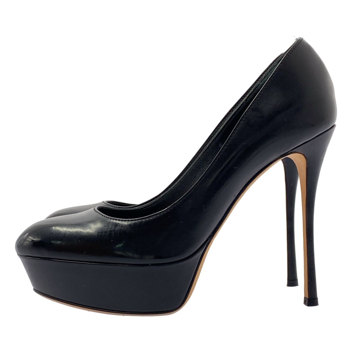 sergio rossi ブラック ハイヒール 美品】 sergio rossi / セルジオロッシ | レザー ヒール パンプス | 34