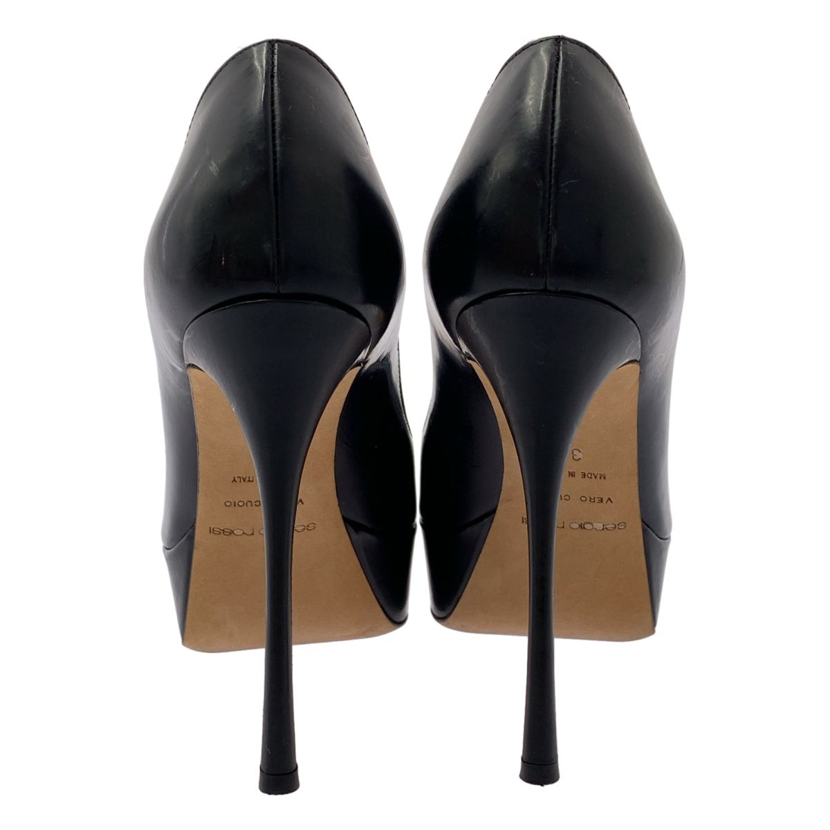 【美品】sergio rossi ◆セルジオロッシパンプス◆ブラック34 美品】 sergio rossi / セルジオロッシ | レザー ヒール パンプス | 34