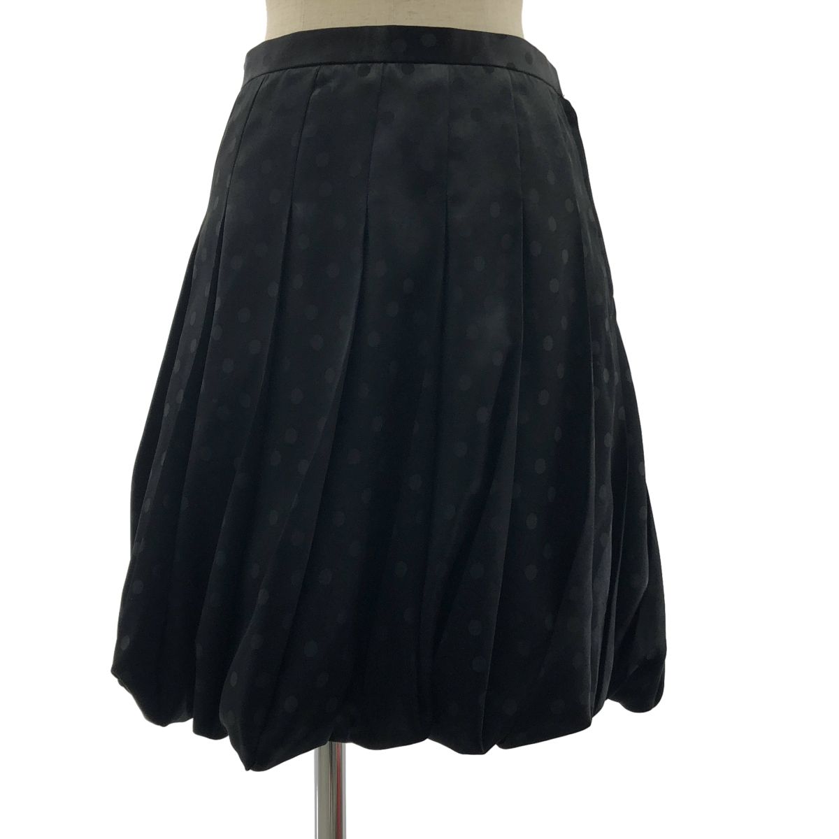 JUNYA WATANABE COMME des GARCONS ジュンヤワタナベ 2007AW ポリエステル ドット 立体 変形 サイドジップ ボリューム スカート S ブラック レディース