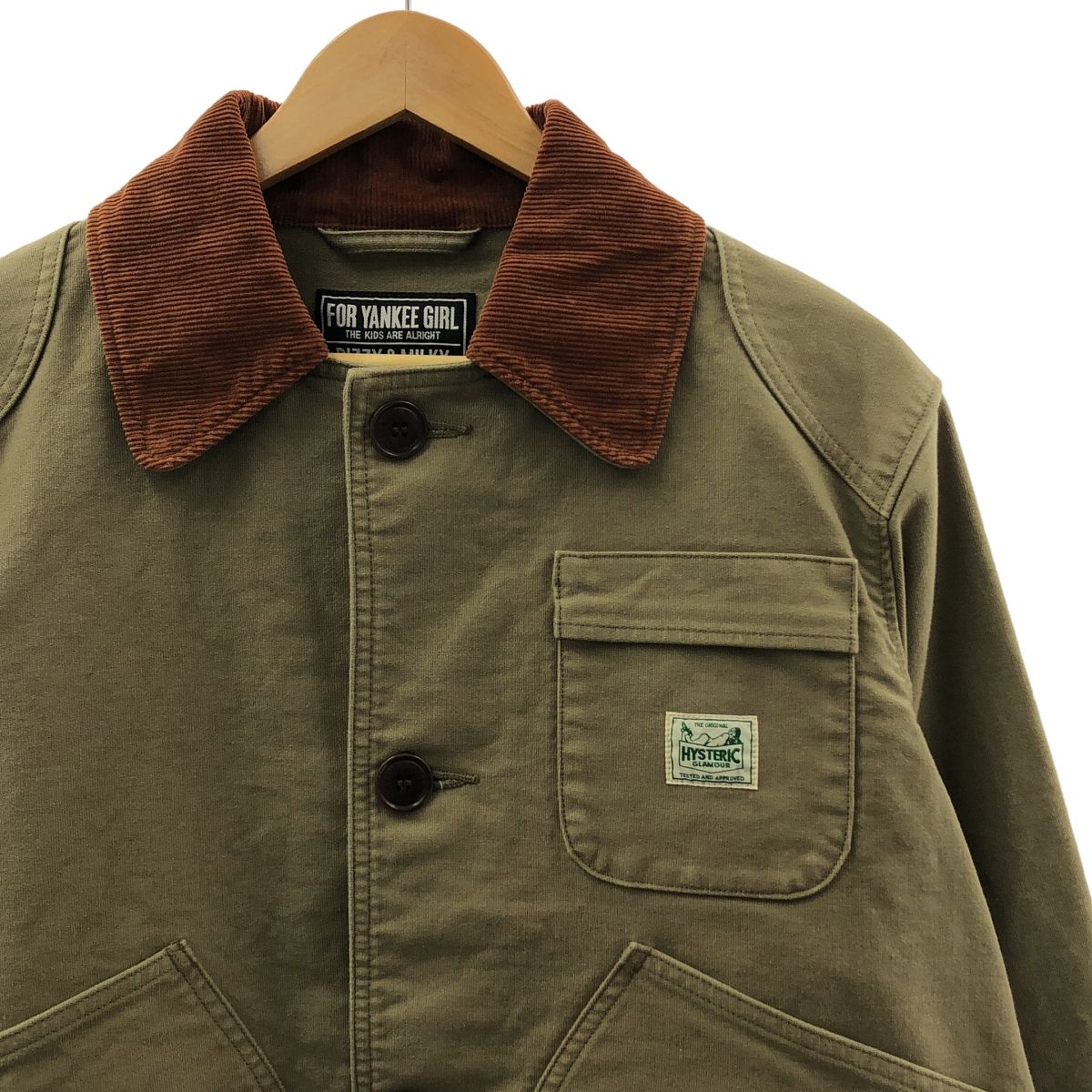 【美品】  HYSTERIC GLAMOUR / ヒステリックグラマー | 2022AW | コーデュロイ切替 ロゴボタン カバーオール ジャケット | L | ブラウン系 | メンズ 美品】 HYSTERIC GLAMOUR / ヒステリックグラマー | 2022AW