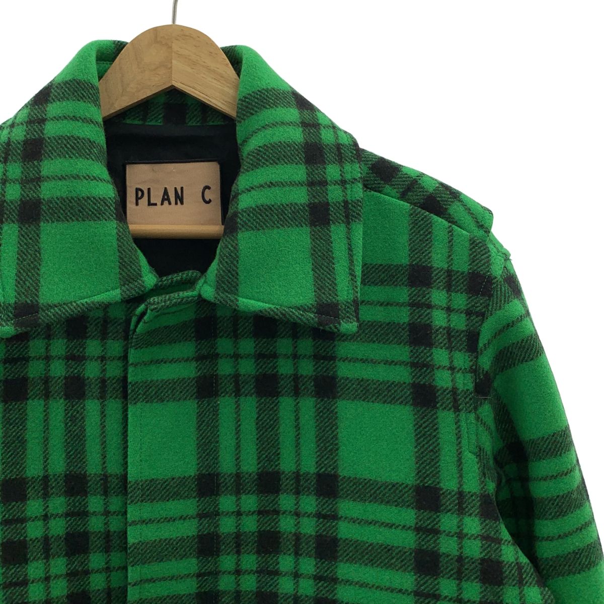PLAN C プランシー ウールジャケット Plan C / プランシー | ウール チェック ジャケット | 38 | グリーン