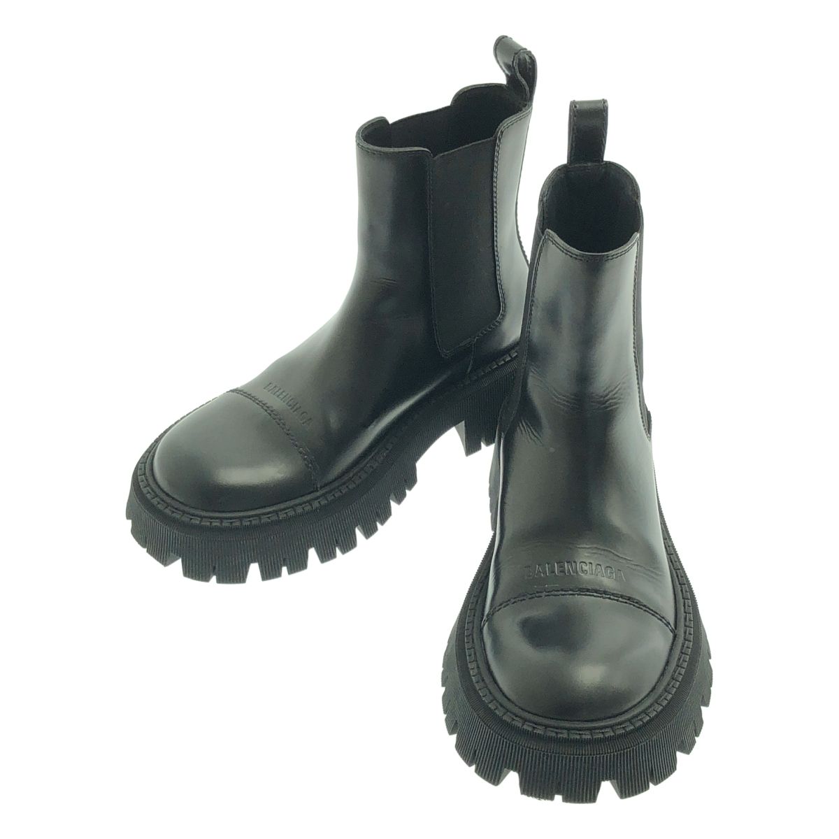バレンシアガ TRACTOR BOOTIE トラクター レザー チェルシーブーツ 37 ブラック レディース