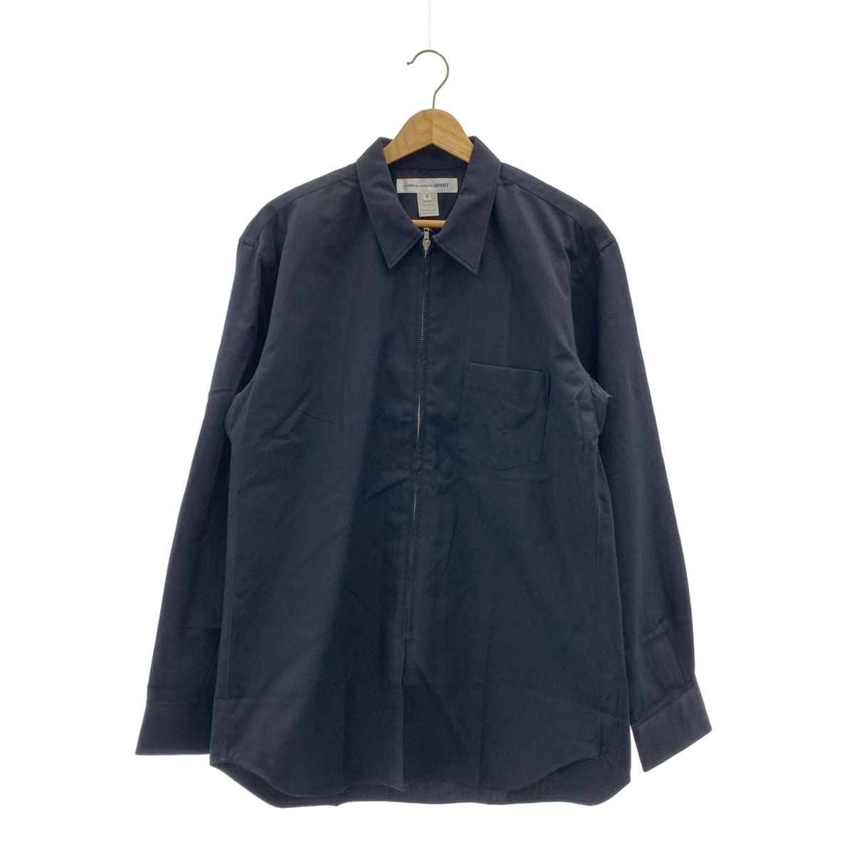 COMME des GARCONS SHIRT コムデギャルソンシャツ 2021SS ハニカムコットン フルジップ シャツ ジャケット M ダークネイビー メンズ