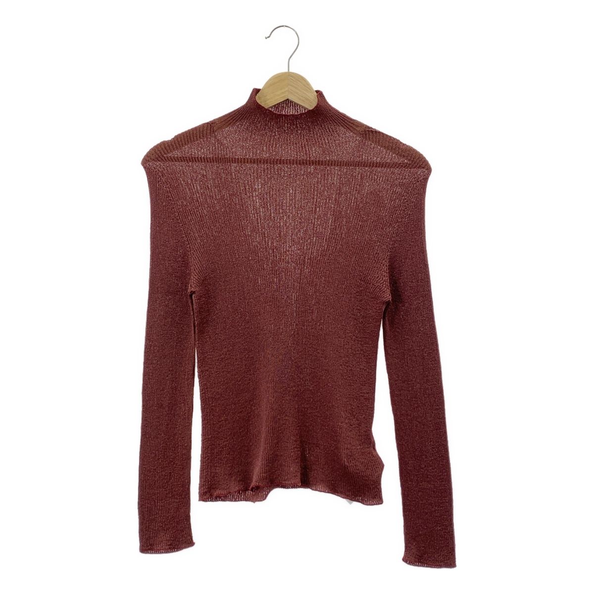 CFCL シーエフシーエル 2025AW RIB LUCENT GLITTER MOCKNECK TOP モックネック ニット 1 ボルドー レディース