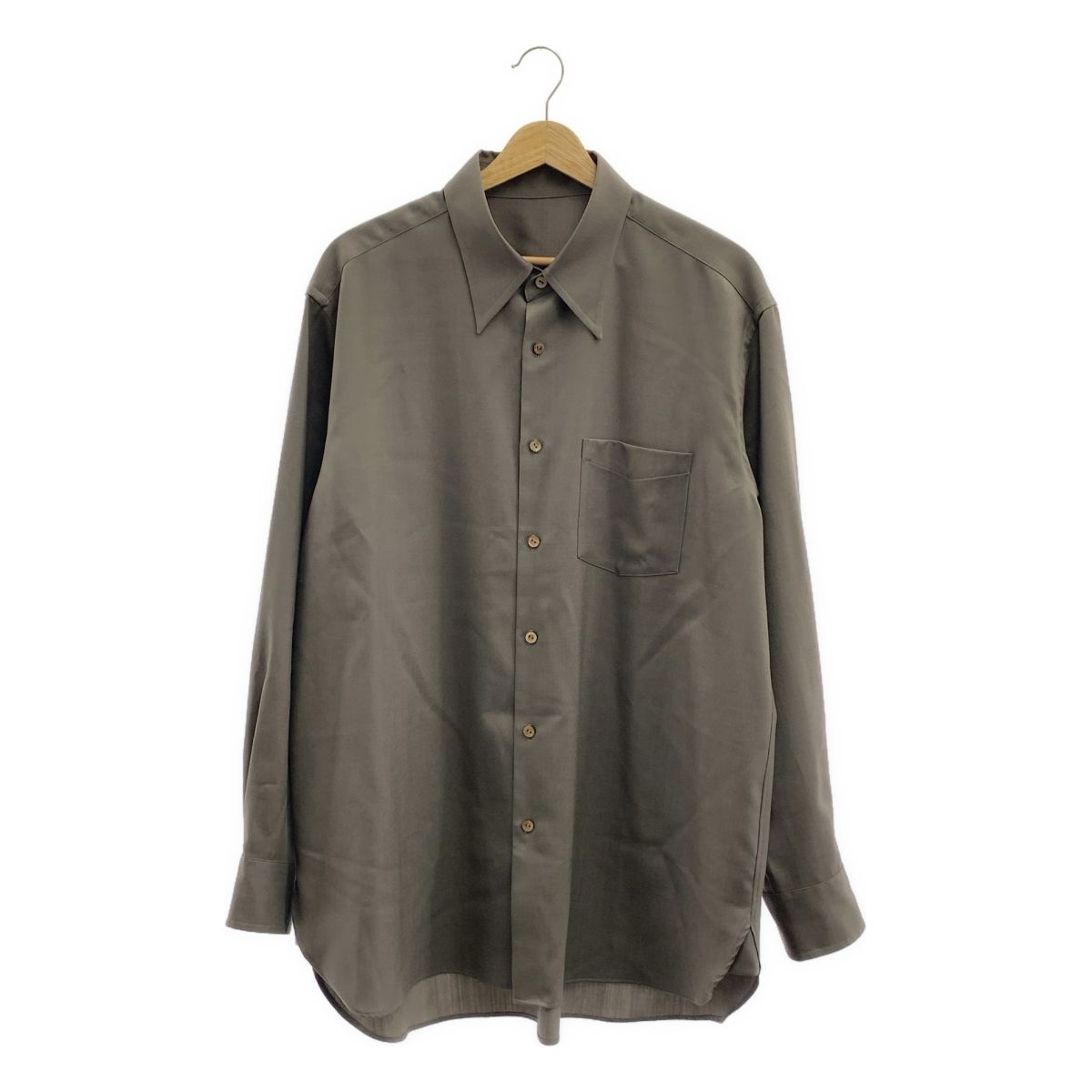 IRENISA イレニサ 2025AW ボタンロゴ オーバーシルエット シャツ 3 グレー メンズ