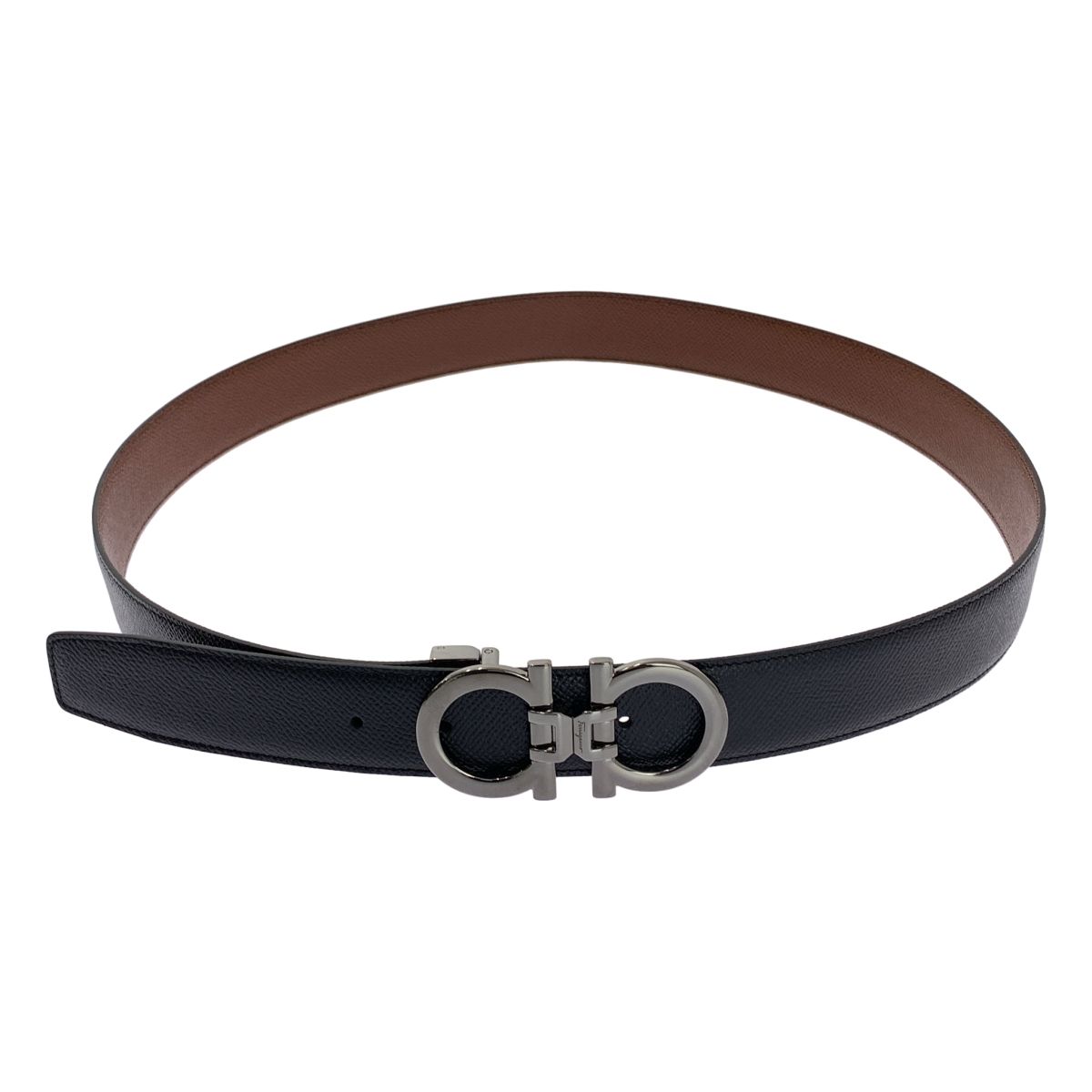 Salvatore Ferragamo サルヴァトーレフェラガモ ガンチーニ バックル レザー ベルト ブラック メンズ