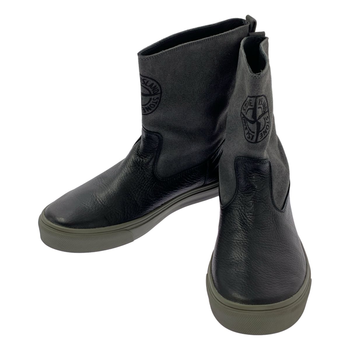 STONE ISLAND ストーンアイランド × DIEMME ダブルレザー ブーツ 42 グレー メンズ