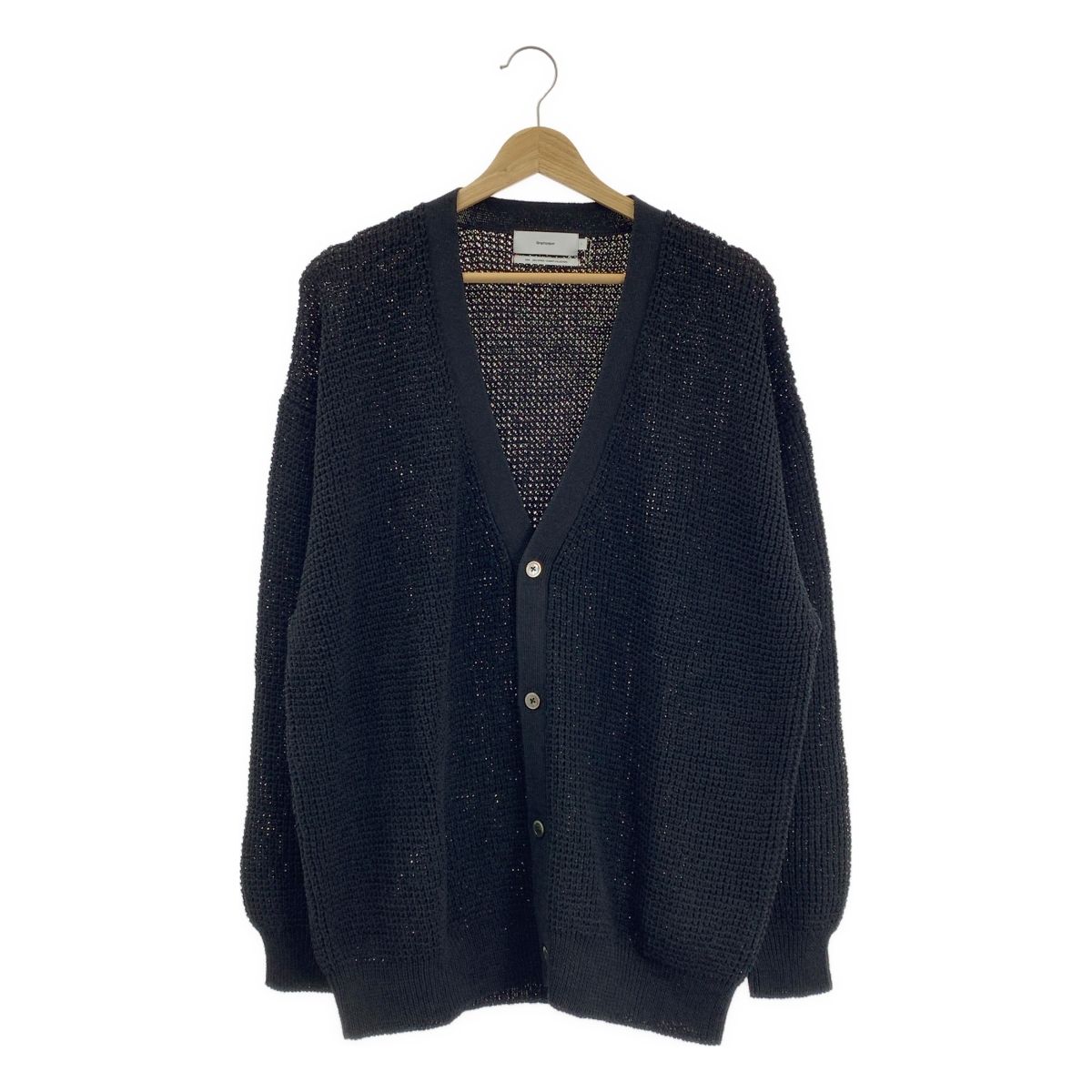 Graphpaper グラフペーパー 2025SS Linen SOLOTEX Knit Cardigan リネン ニットカーディガン 1 ブラック レディース
