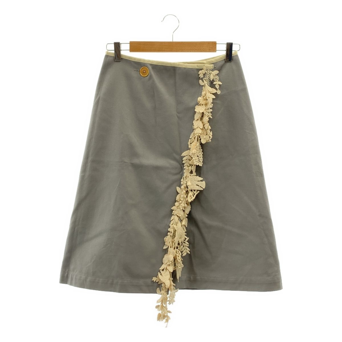 mina perhonen ミナペルホネン forest parade フォレストパレード ラップ スカート 36 gray レディース