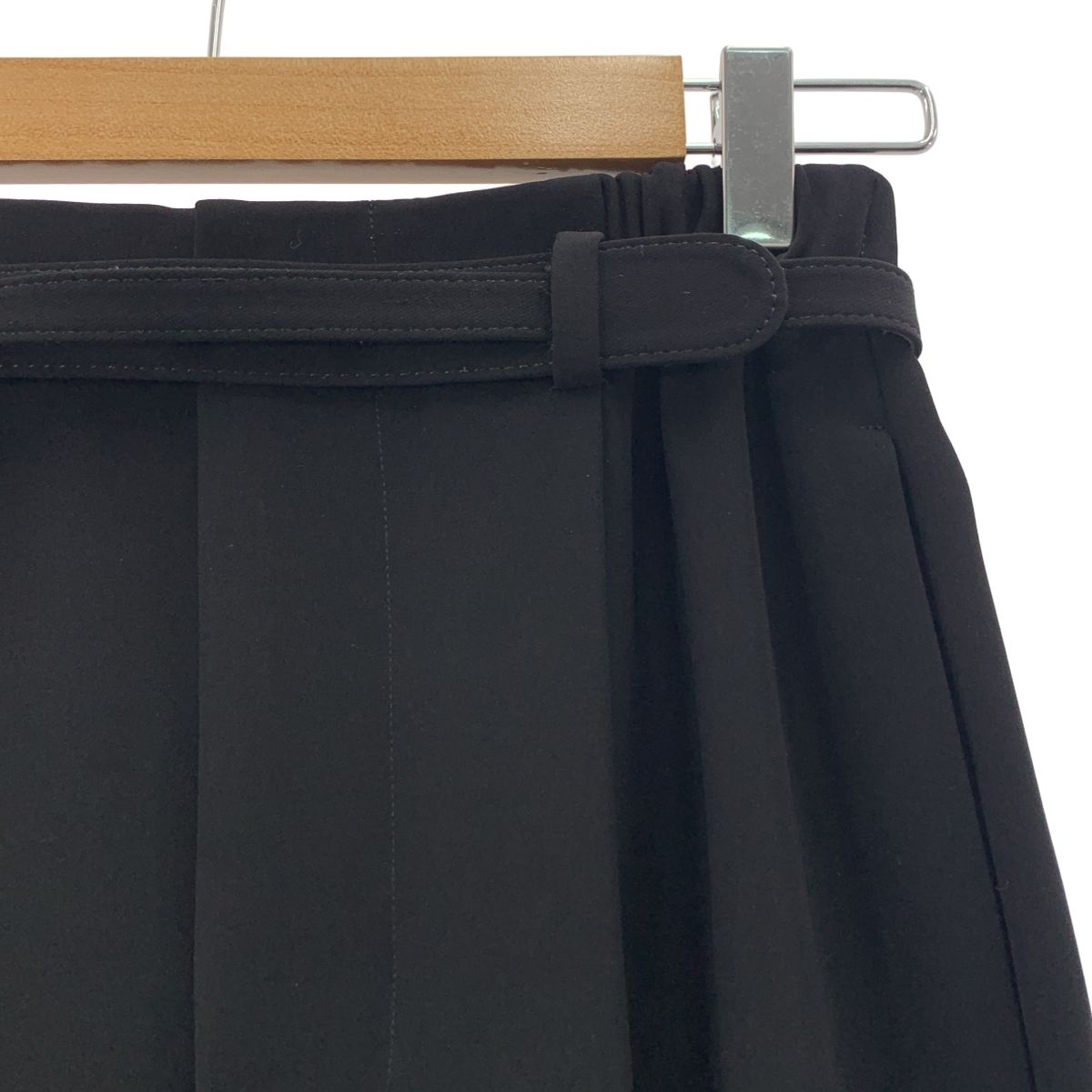 ENFOLD エンフォルド BELT WIDE-TROUSERS ベルト ワイドパンツ 38 ブラック レディース