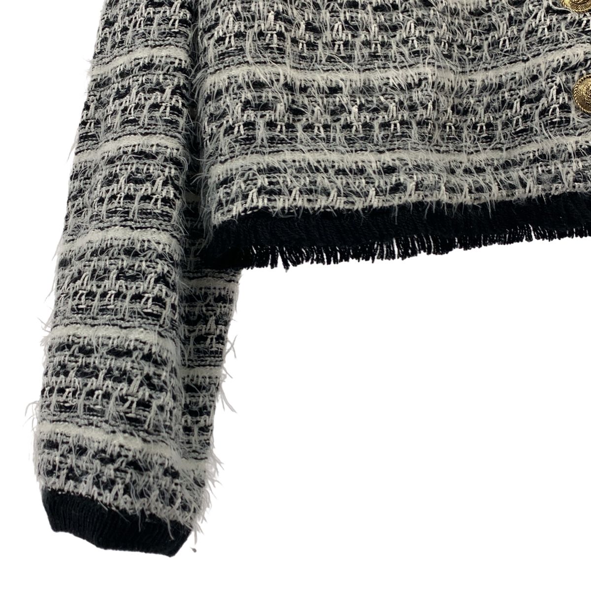 foufou / フーフー | Tweed no collar jacket ツイード ニット