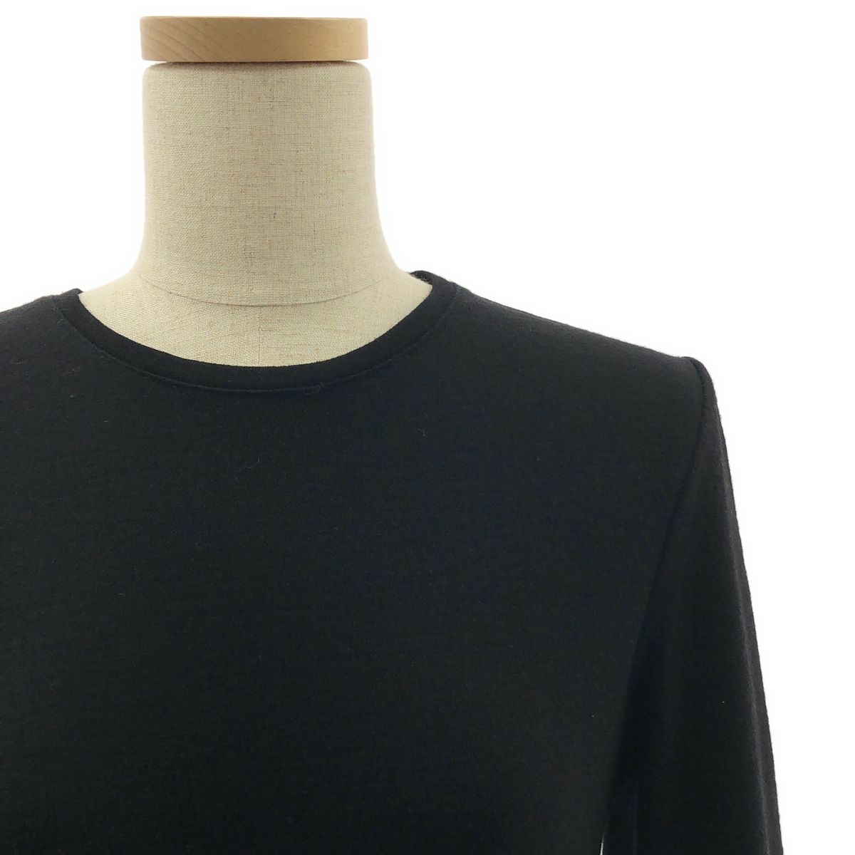 BORDERS at BALCONY ボーダーズアットバルコニー JERSEY MAXI DRESS ウール エルボーパッチ ワンピース 36 ブラック ホワイト レディース