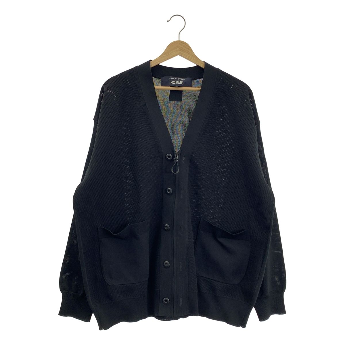 COMME des GARCONS HOMME コムデギャルソンオム 2025SS エステルメッシュ カーディガン M ブラック メンズ
