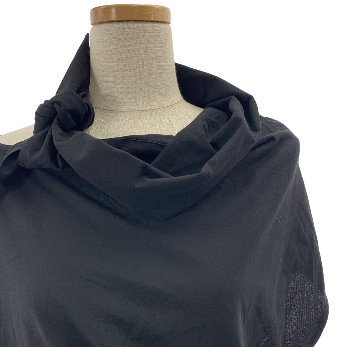 ISSEY MIYAKE イッセイミヤケ 2025SS コットン アシンメトリー トップス 2 ブラック レディース