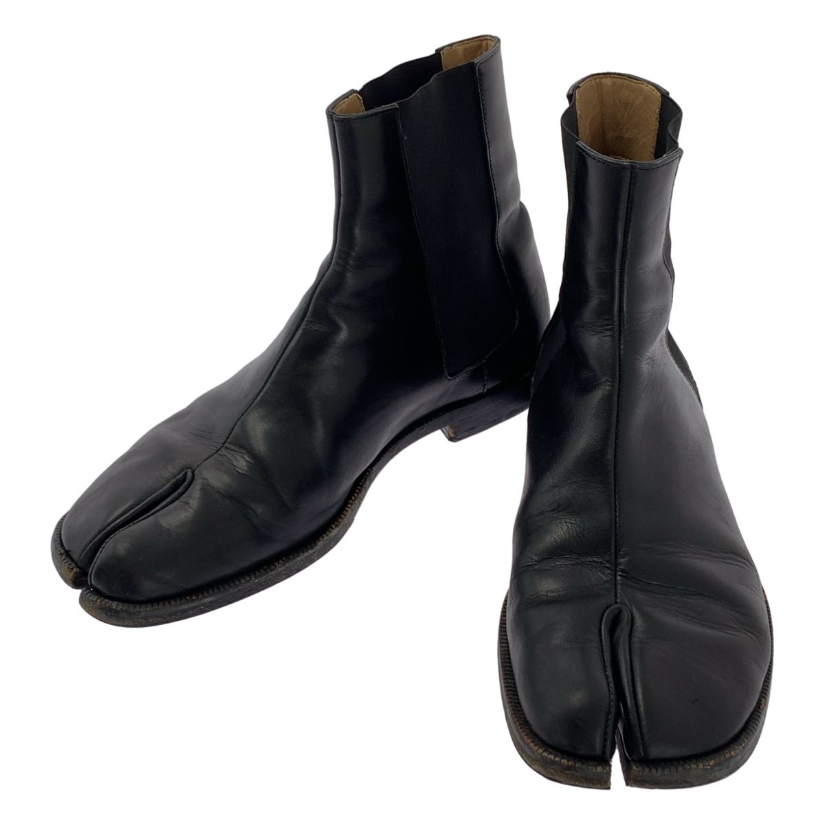 Maison Margiela メゾンマルジェラ tabi タビ レザー サイドゴア ショート ブーツ 足袋 40 ブラック メンズ