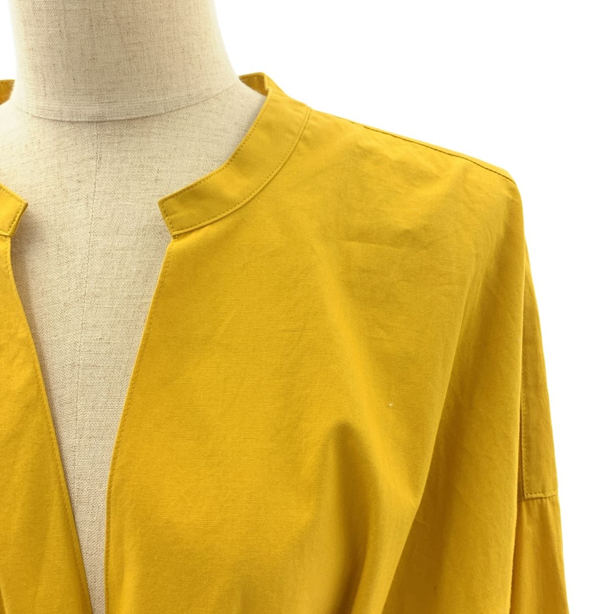 loin. ロワン Vネック エアリー ベルト ワンピース 38 イエロー レディース