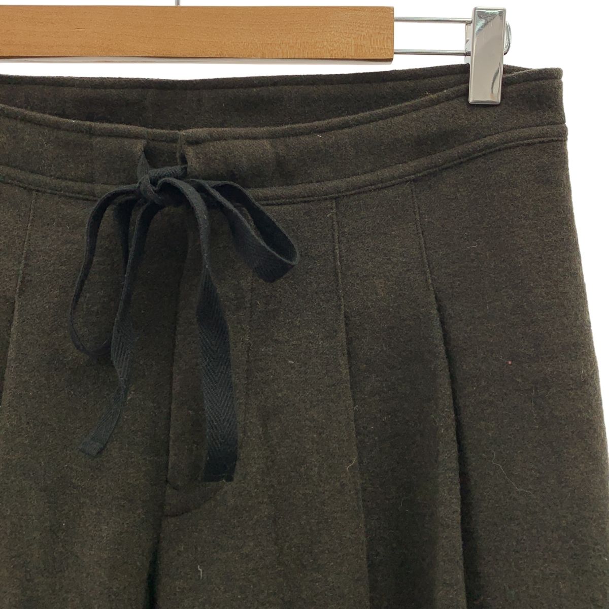 Y s ワイズヨウジヤマモト 2017AW ウール 2タック ワイドパンツ 1 カーキ レディース