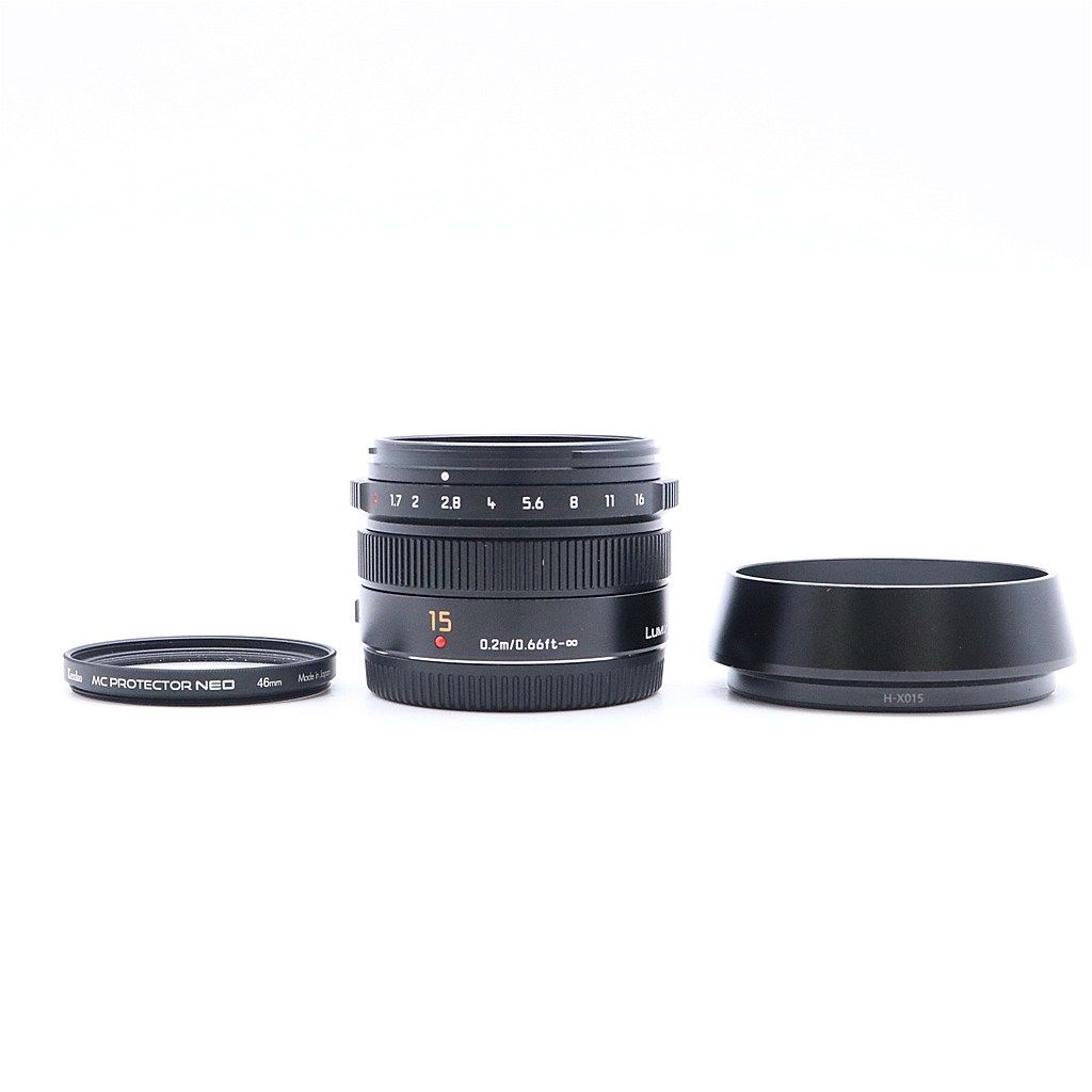 上品 Panasonic Leica DG SUMMILUX 15mm F1.7 ASPH. ブラック H-X015-K 6507