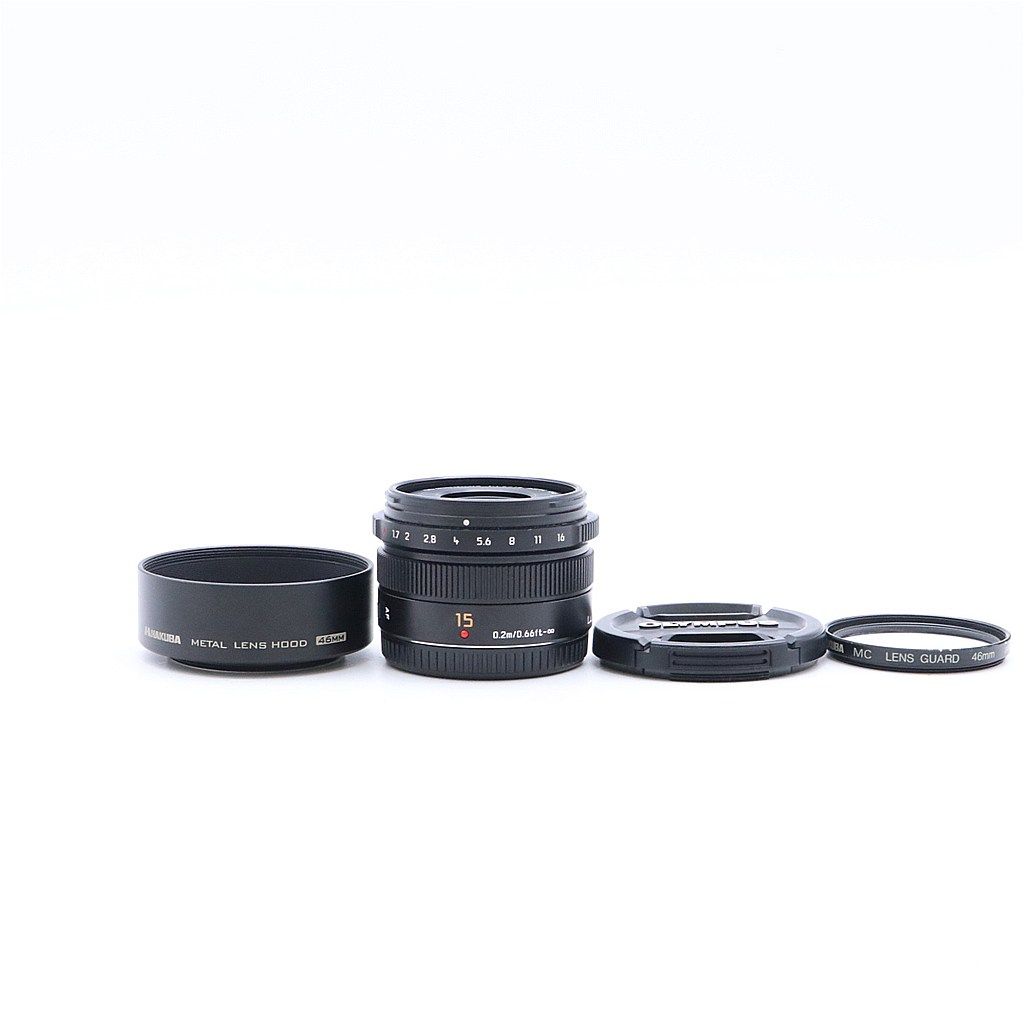 上品 Panasonic Leica DG SUMMILUX 15mm F1.7 ASPH. ブラック H-X015-K 6571