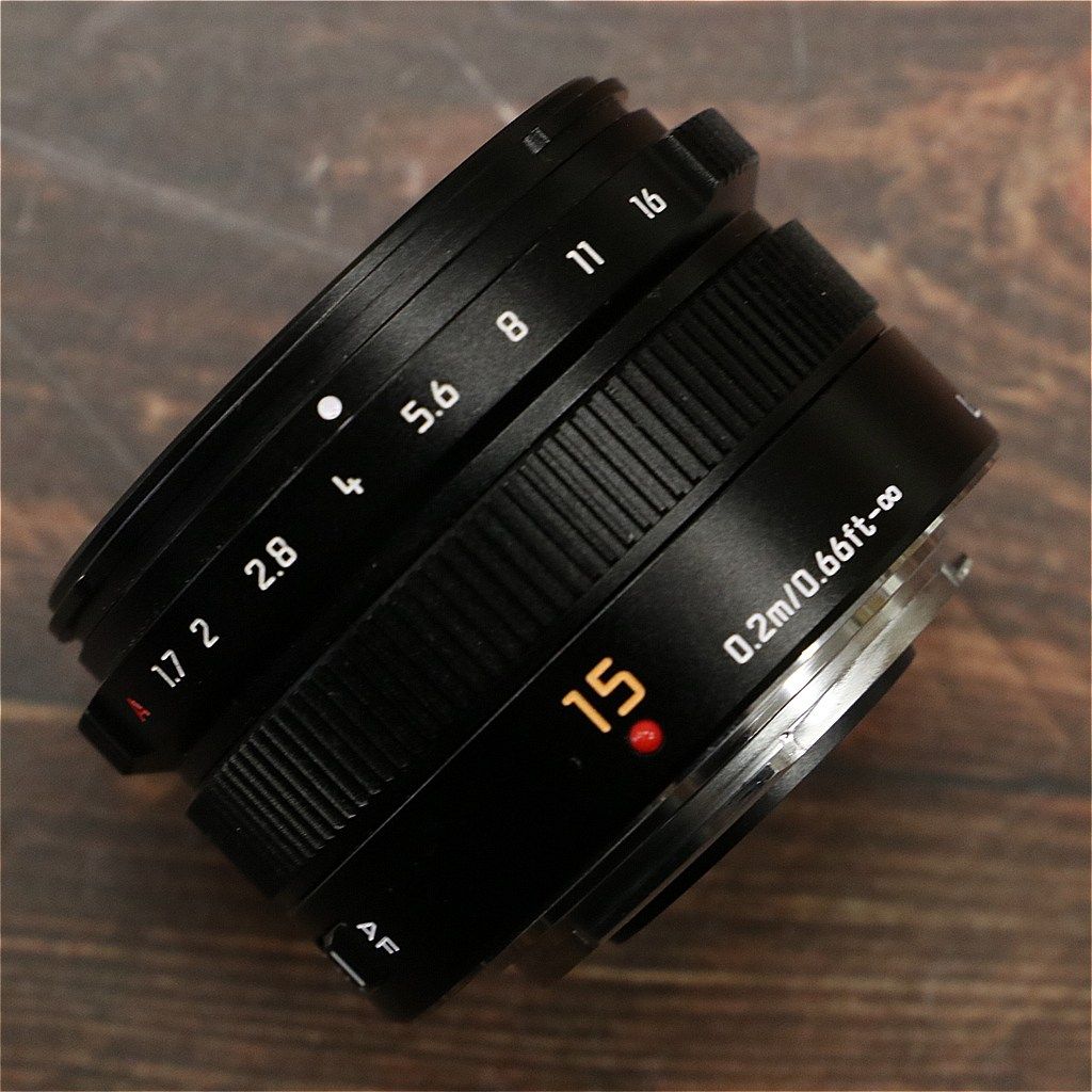 上品 Panasonic Leica DG SUMMILUX 15mm F1.7 ASPH. ブラック H-X015-K 6571