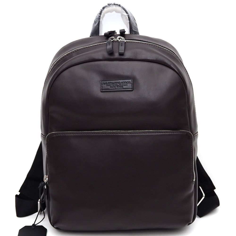 A.G.SPALDING-BROS. レザーバックパック リュックサック ダークブラウン NEW ROUND BACKPACK NEW YORK LINE エージースポルディングアンドブロス メンズ 5MLA5 H06748 KEP05