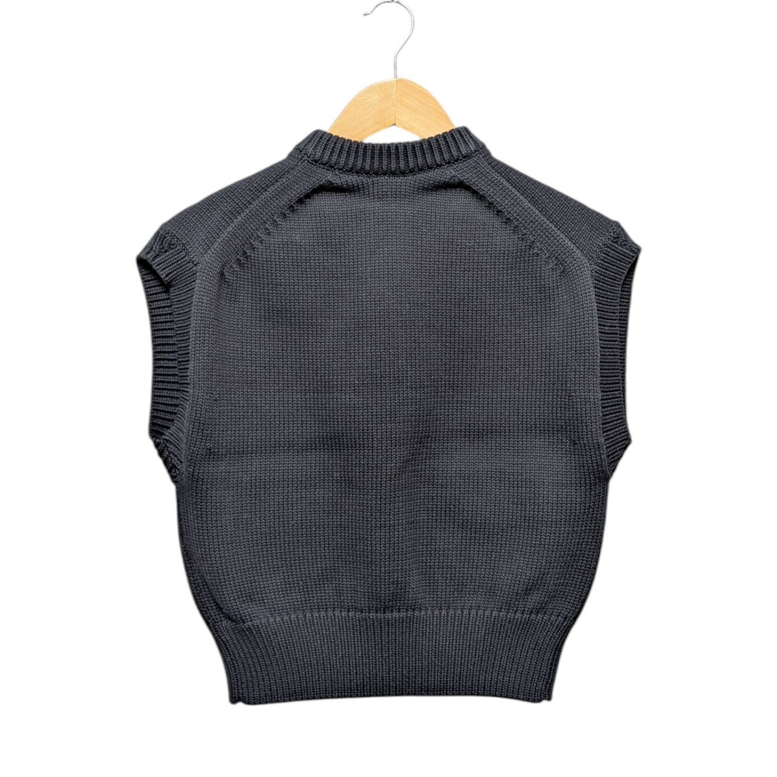 LOEFF Vest ロエフ コットンナイロン ニットベスト リリヤン ブラック 8818-106-0033 サイズ