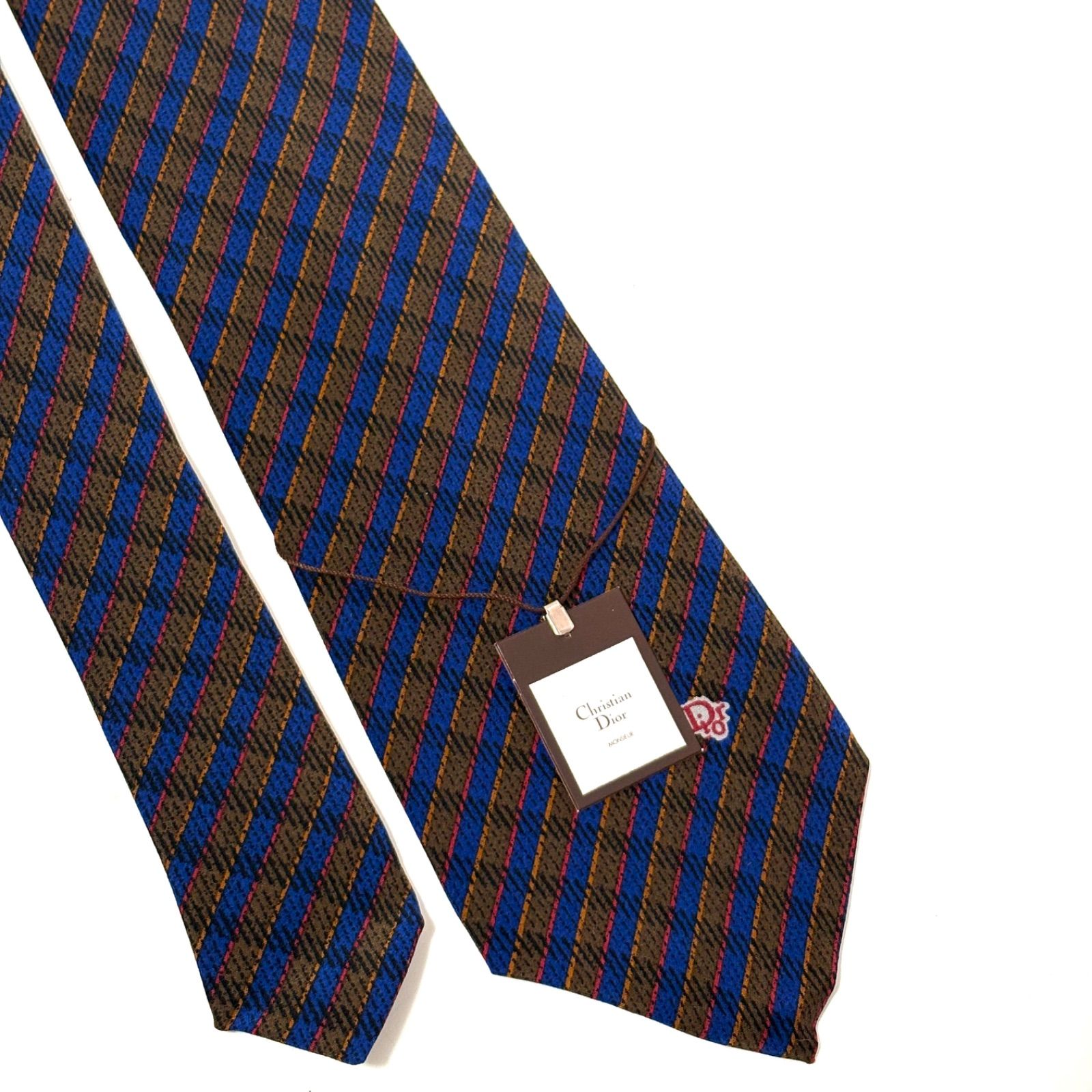 未使用・タグ付き✨ クリスチャンディオール ストライプタイ シルク