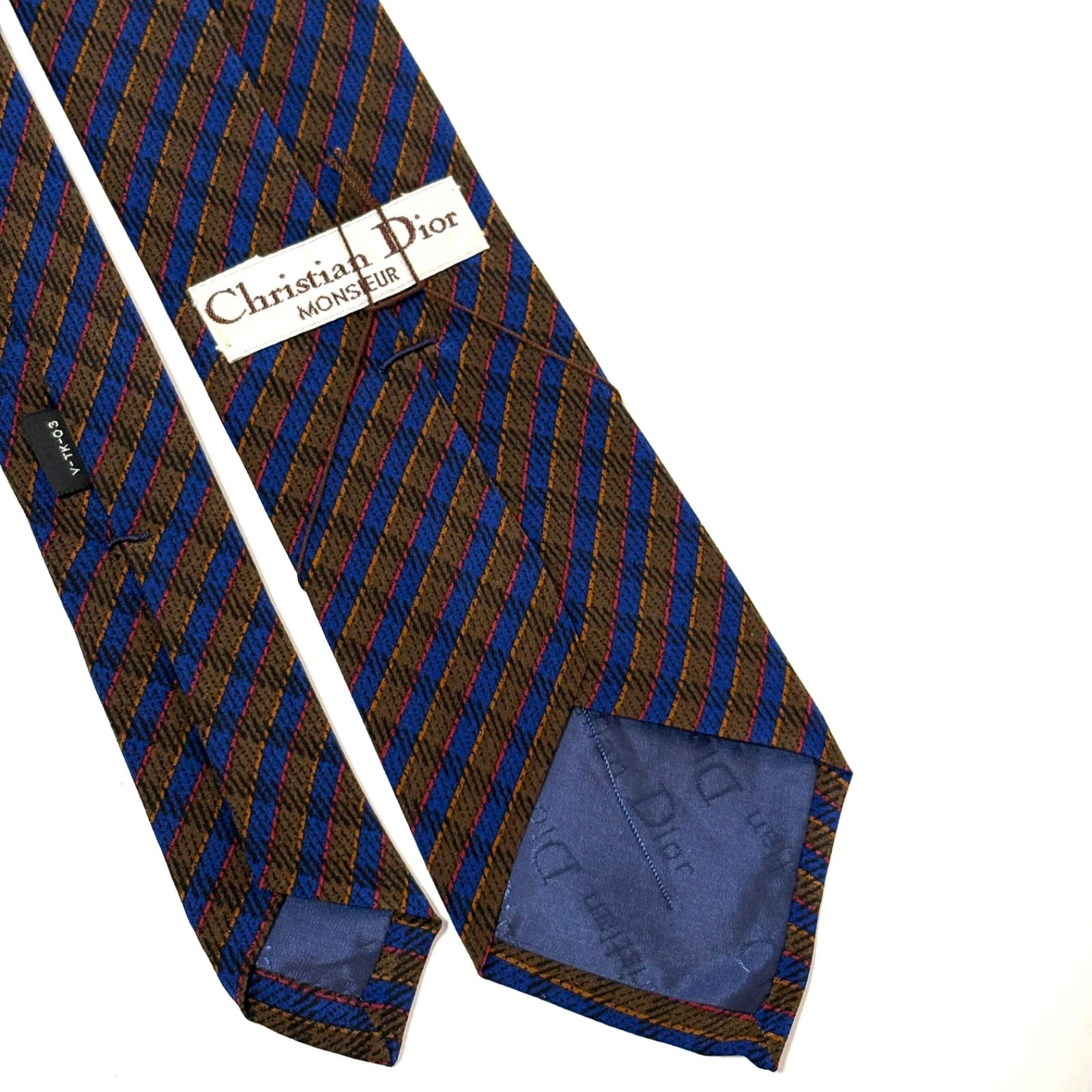 未使用・タグ付き✨ クリスチャンディオール ストライプタイ シルク