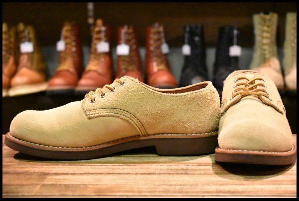 7.5D 13年 レッドウィング 8057 スエード オックスフォード ホーソーン ラフアウト フォアマン 短靴 ブーツ redwing HOPESMORE FJ420