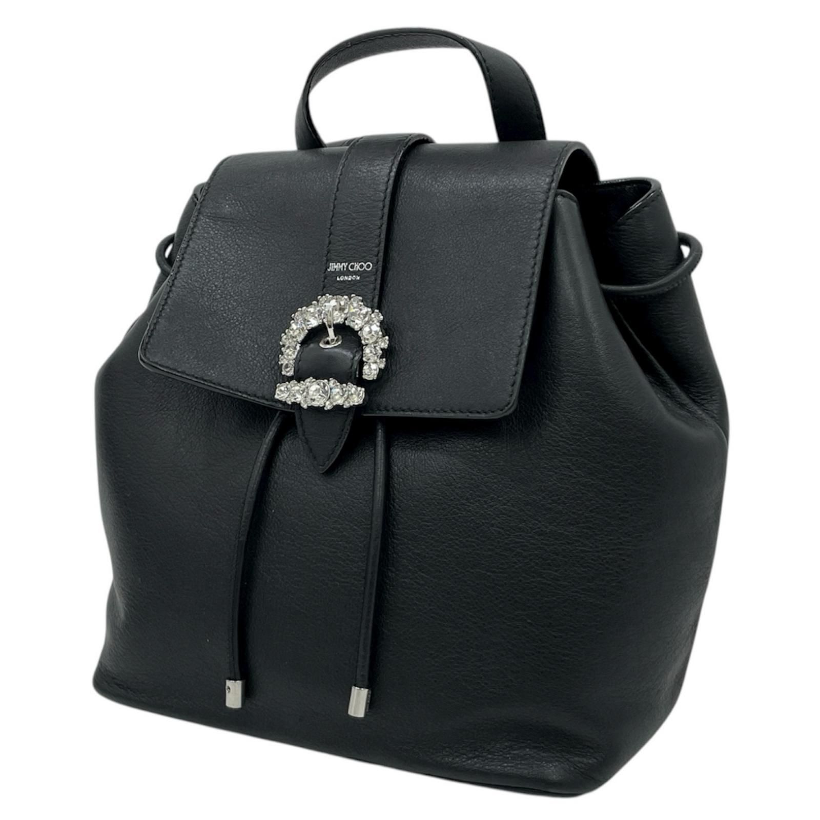 JIMMY CHOO ジミーチュウ ビジュー クリスタル バックパック リュック デイパック ブラック 尾張小牧店