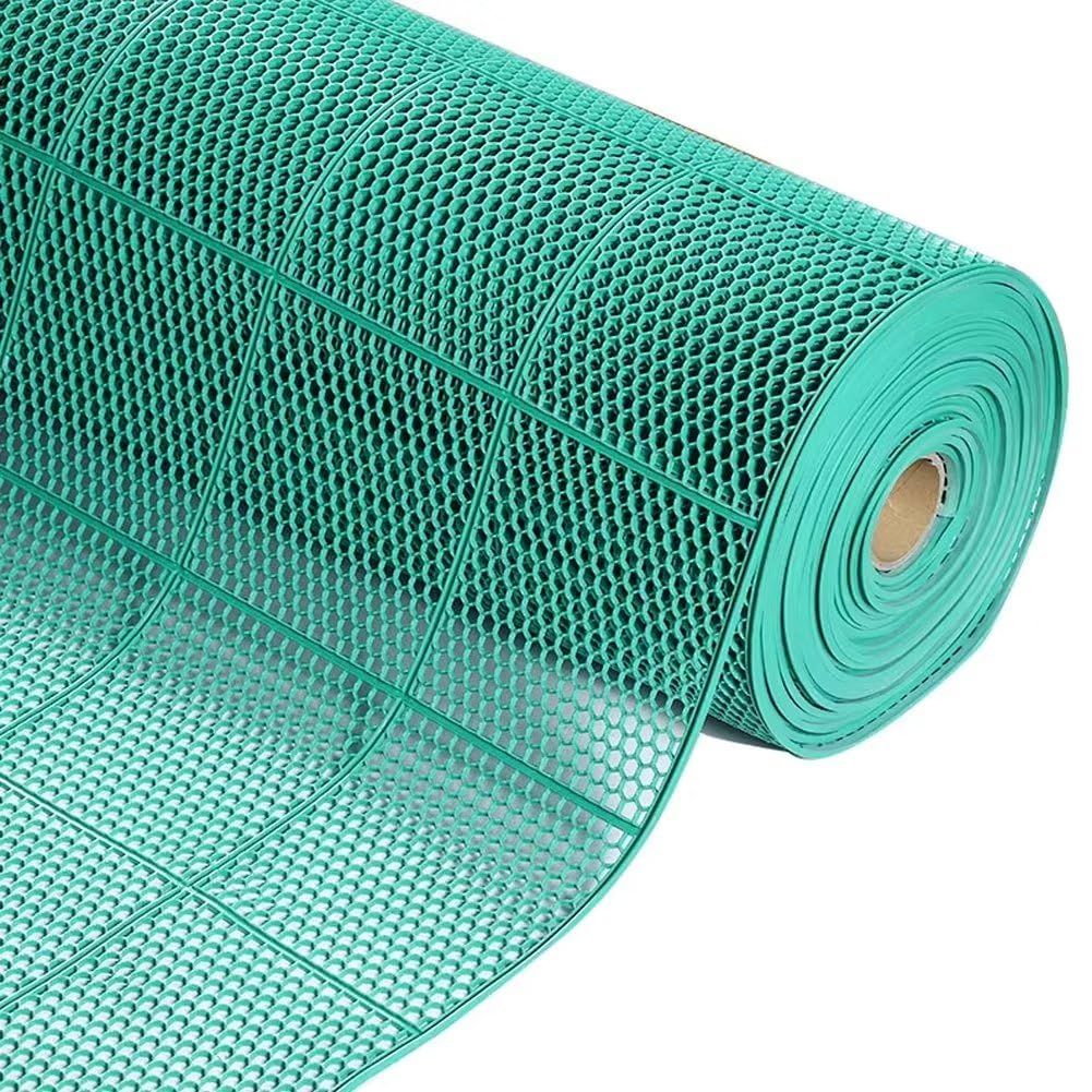 Jumei 業務用滑り止めマット ゴムマット PVC材質 吸水 ノンスリップ 転倒防止 耐久 屋外 屋内 通路 廊下 プール 浴室 ベランダ 施設 学校 店舗 マンション 駐車場 9 m 90 cm グリーン