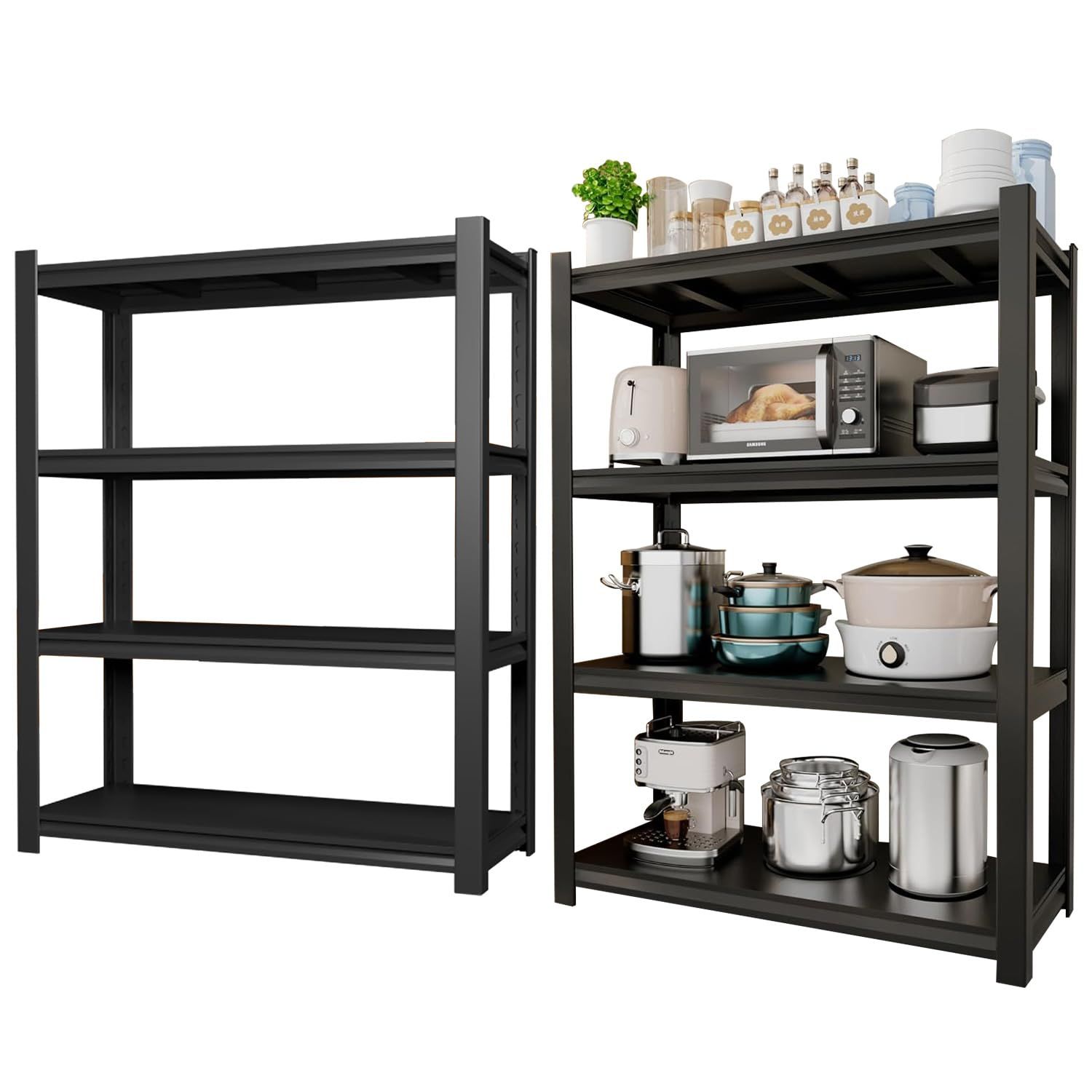 スチールラック本体 高耐荷重収納棚 倉庫 ガレージ メタルラック 組立簡単 高さ調整 自由に 収納ラック キッチン 物置 70 40 118 CM