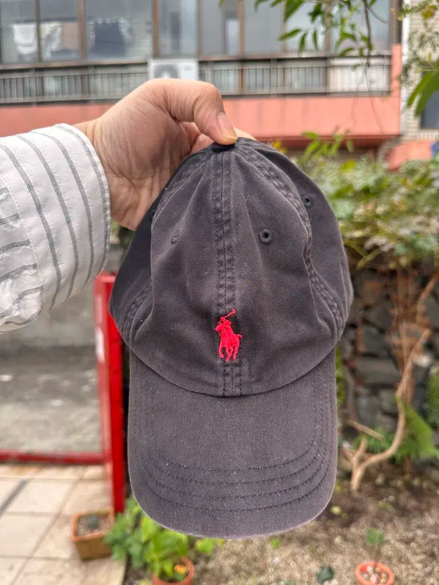 努力 ポロラルフローレン ベースボールキャップ ブラック レッド ロゴ