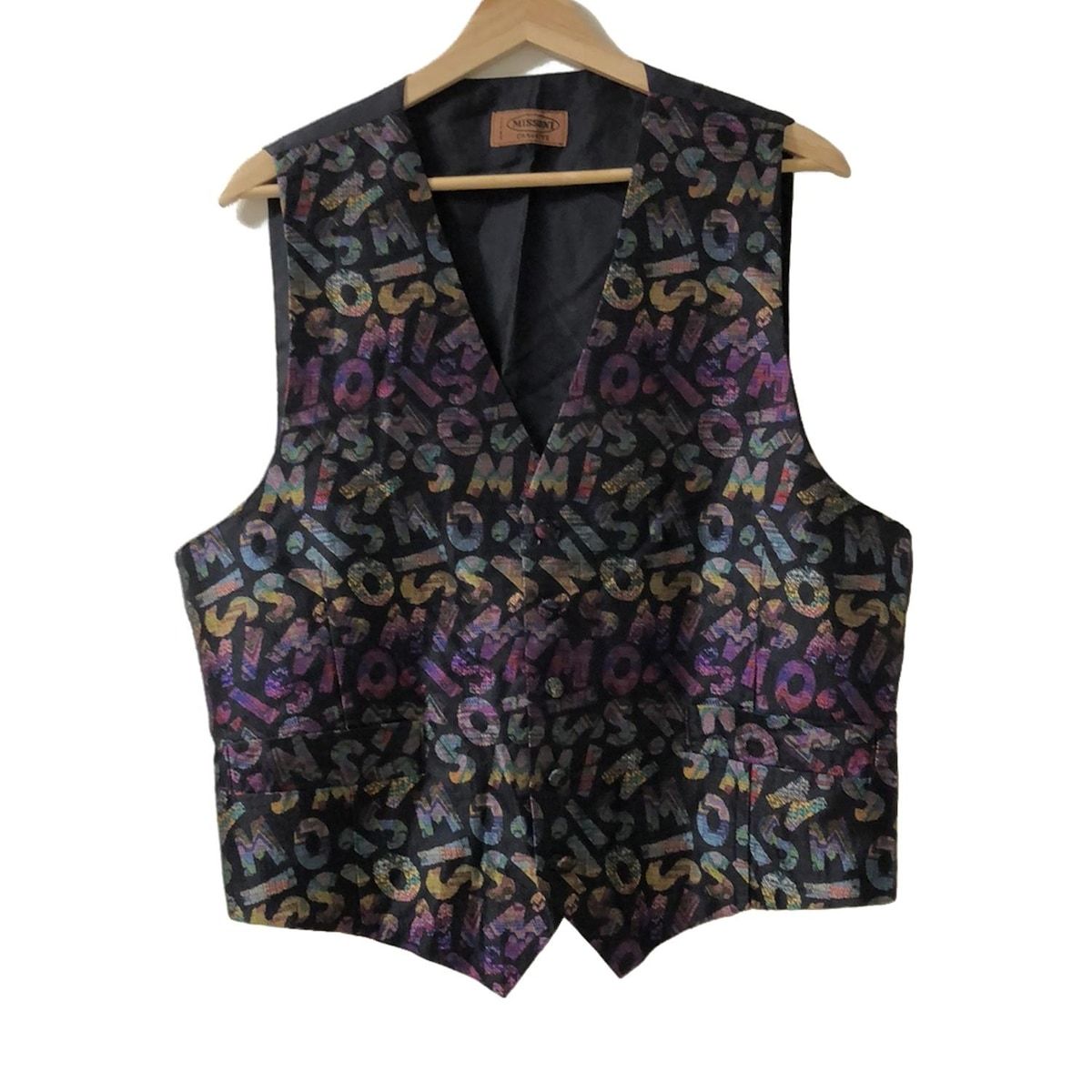MISSONI ミッソーニ ベスト サイズL レディース - 黒×ピンク×マルチ