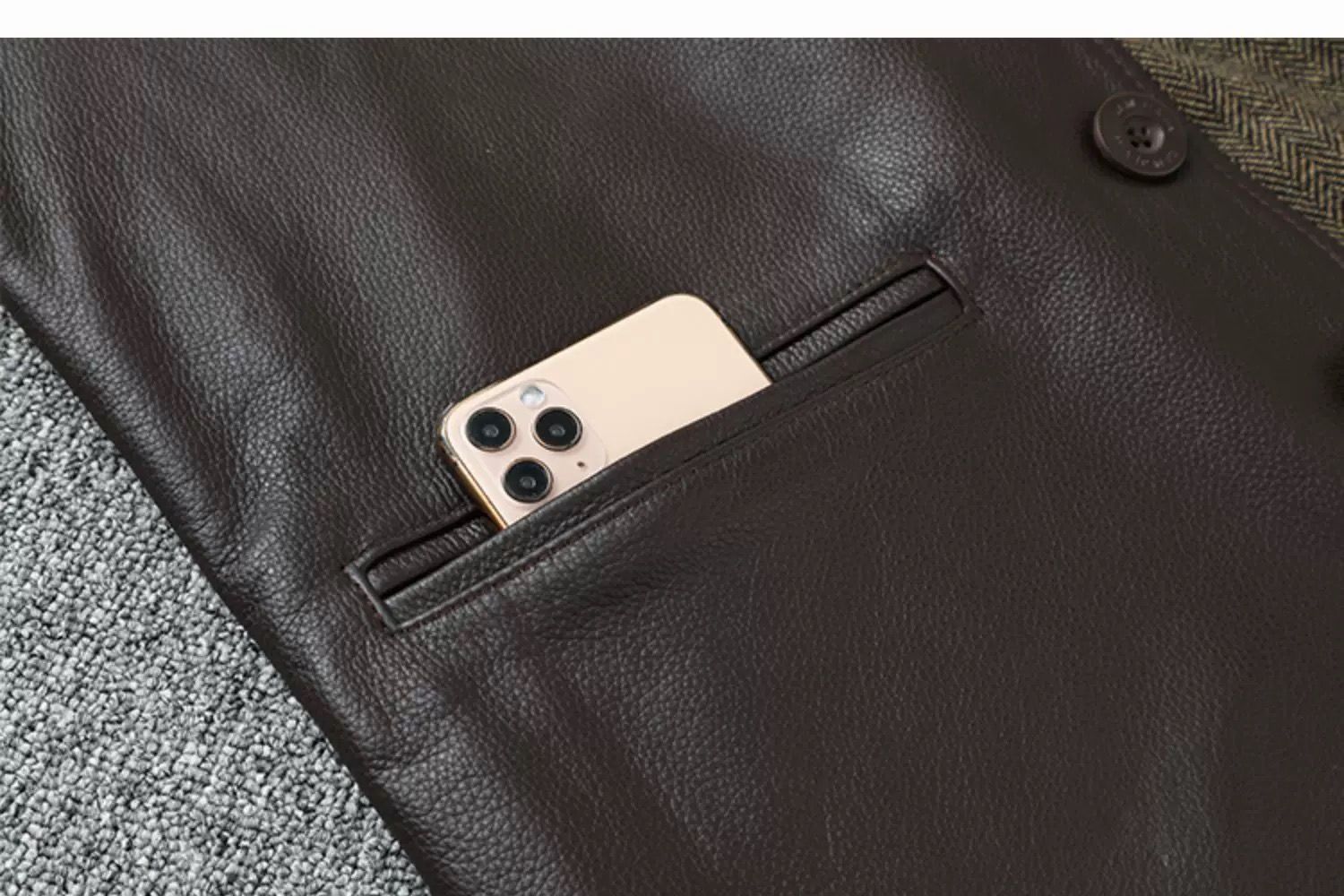 送料代引手数料無料。 美式ヴィンテージ メンズ 本革ジャケット｜頭層牛革 ビジネスカジュアル兼用 工装風 休闲 秋冬 フライトジャケット h