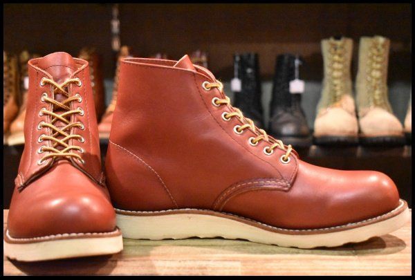 8.5D 犬タグ復刻 22年 レッドウィング 8166 アイリッシュセッター 赤茶 オロラセット プレーントゥ ブーツ redwing HOPESMORE FJ423