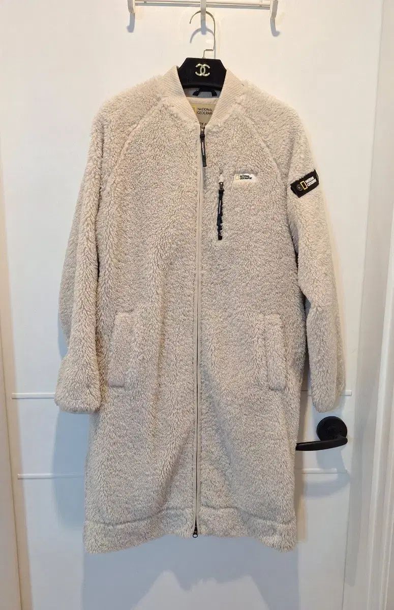 ナショナルジオグラフィック レディース シープスキン ロング丈 ボア ジップアップ アウター