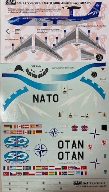 DRAWデカール #72-707-1 NATO 50周年記念 AWACS 1/72スケールデカール!