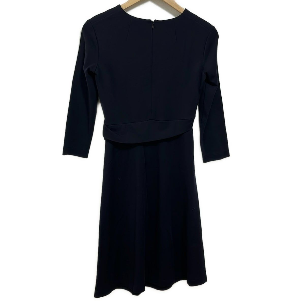 ジルサンダー ワンピース サイズ34 XS レディース - ダークネイビー クルーネック 長袖 ひざ丈