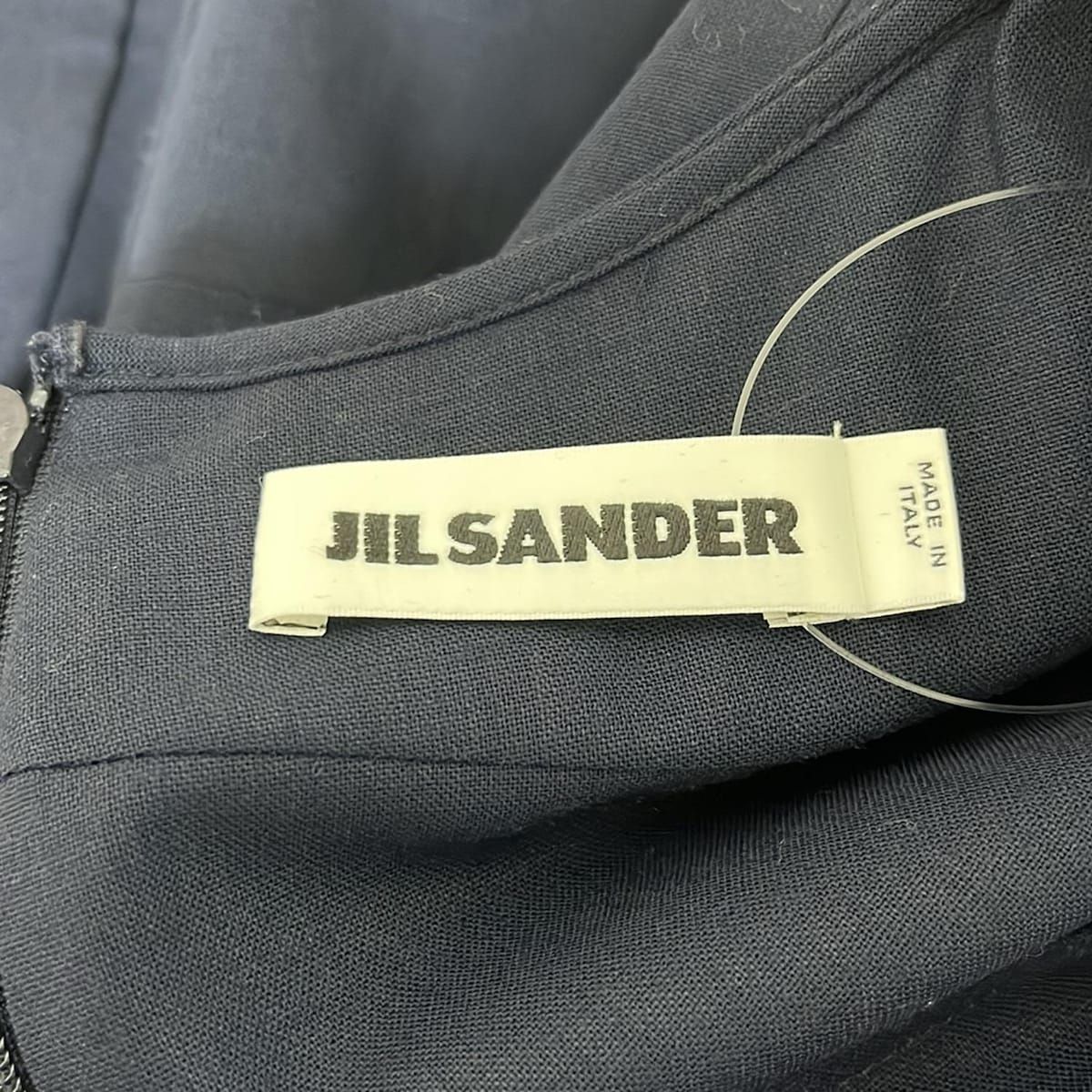  ジルサンダー ワンピース サイズ34 XS レディース - ネイビー クルーネック ノースリーブ ひざ丈 その他 ワンピース
