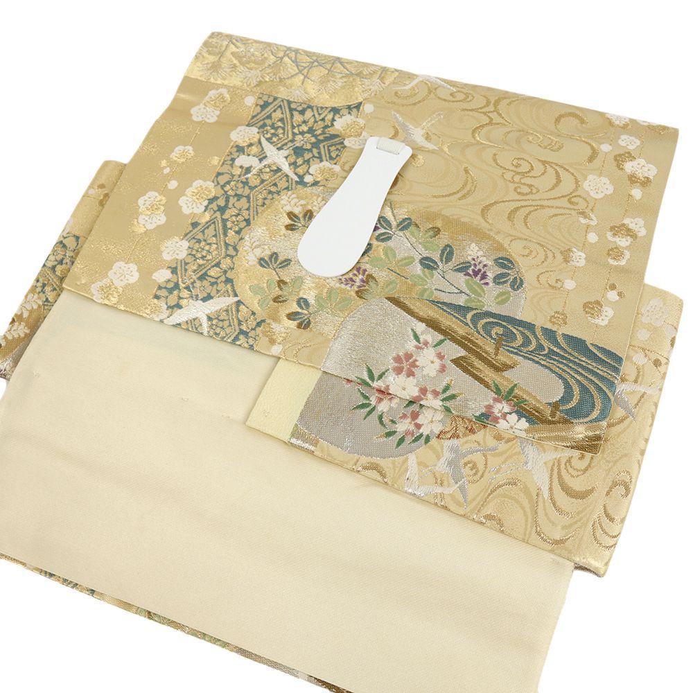 平和屋着物○爪掻き本綴れ ワンタッチつけ帯 花唐草文 正絹 逸品
