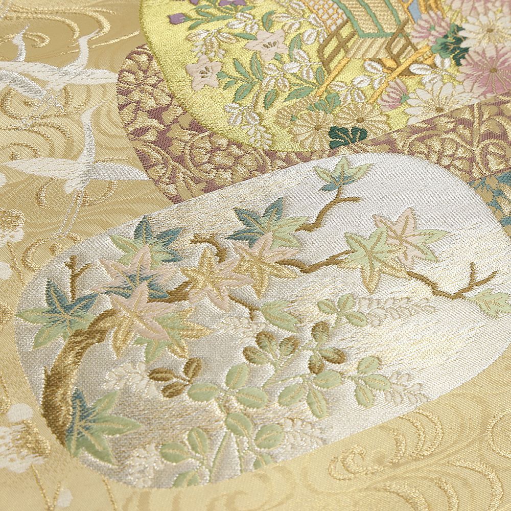 作り帯 中古 袋帯 二重太鼓 正絹 作り帯 金 唐織 フォーマル