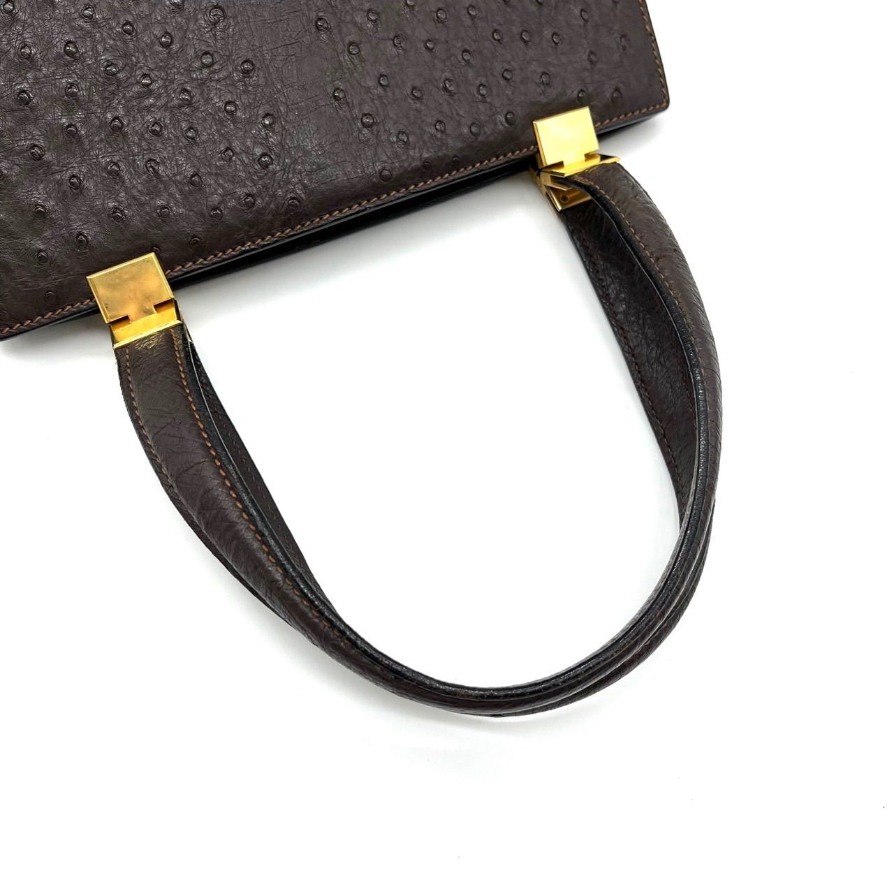 ✨良品✨ オーストリッチ エキゾチックレザー ハンドバッグ トート