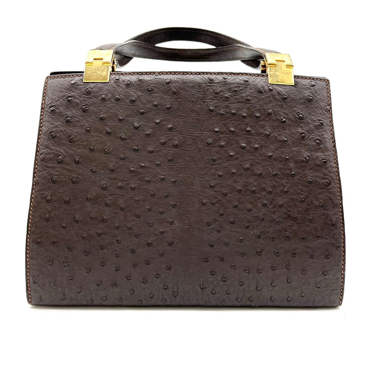 ✨良品✨ オーストリッチ エキゾチックレザー ハンドバッグ トート