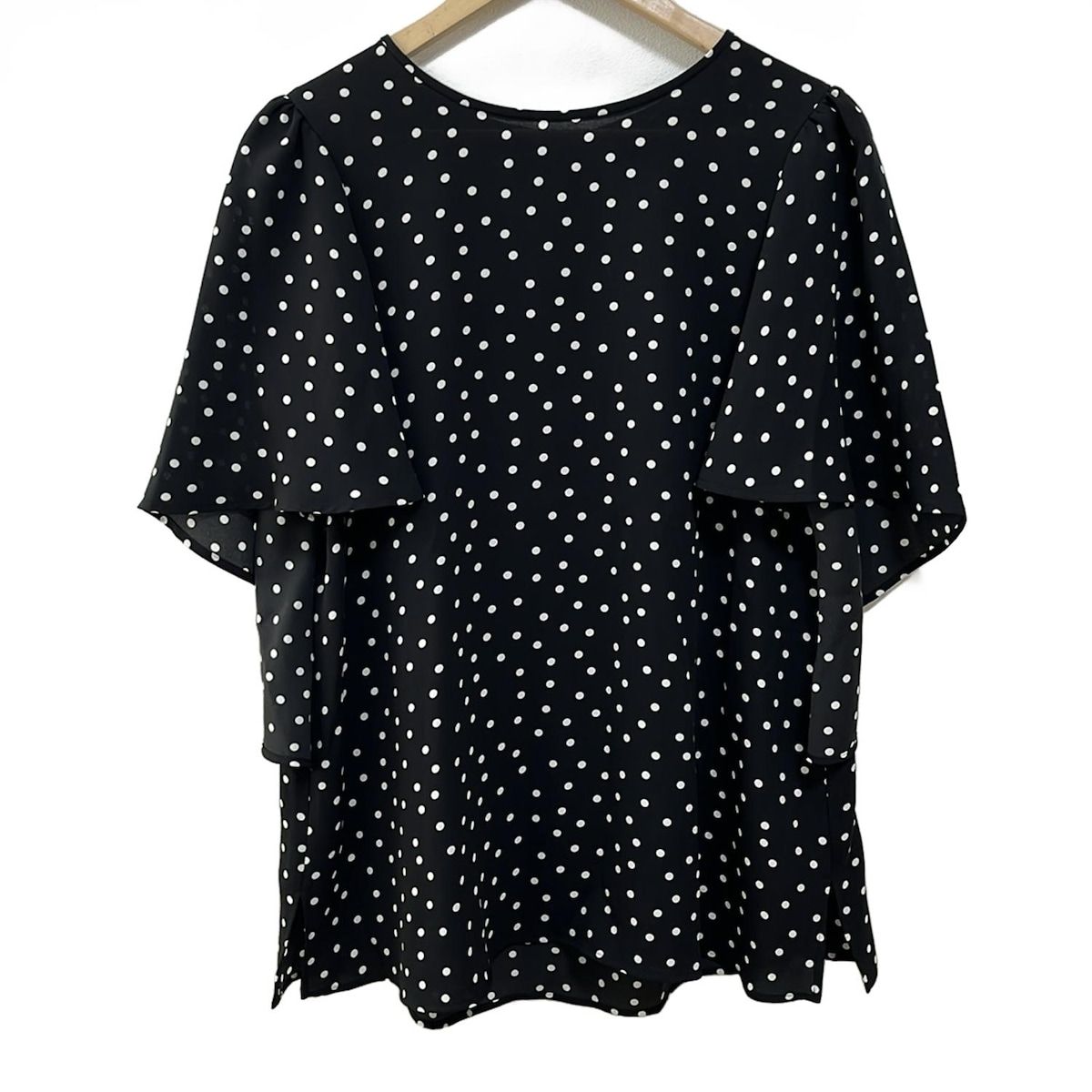 レリアン Leilian チュニック サイズ13 L - 黒×アイボリー×ブラウン